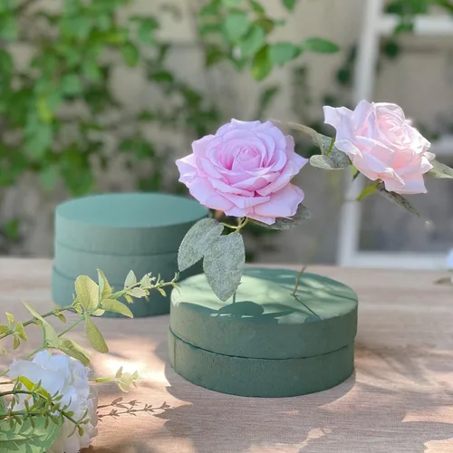 Efavormart - Paquete de 6 bloques de espuma florales redondos verdes grandes para flores frescas, ladrillos de espuma de poliestireno húmedo,