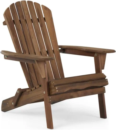 Miniatura 6 de Juego de 2 sillas Adirondack plegables de madera para jardín y exteriores, construcción de madera de cedro maciza, cómodos reposabrazos y respaldo