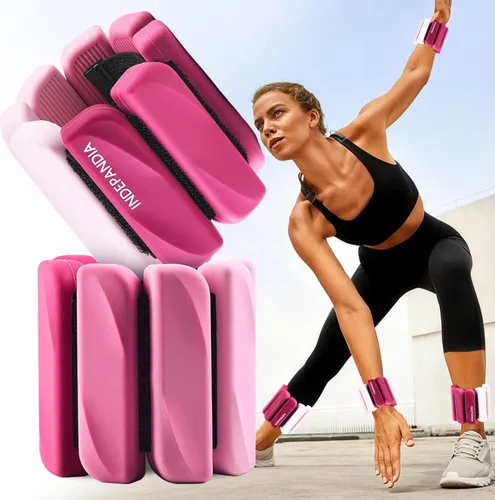 Miniatura 11 de Pesas de muñeca y tobillo para mujeres y hombres, pares de 2 libras/4 libras, brazaletes ajustables de silicona con peso para entrenamientos