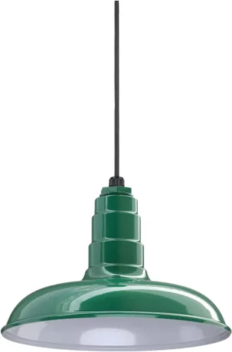 Miniatura 66 de Steel Lighting Co. Malibu - Lámpara colgante Montaje en techo Domo de 14 pulgadas vástago de 12 pulgadas Estilo de granja de acero Rojo