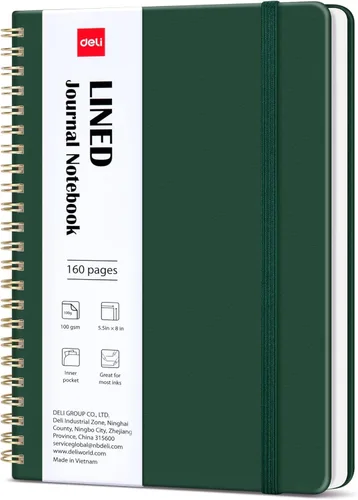 Miniatura 12 de deli Purple Lined Spiral Journal Notebook, 160 Pages, A5 (5.5"x8") Hardcover Writing Notebook, College Ruled Spiral Bound Journal for Women & Men