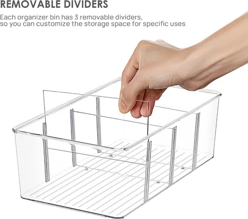 Miniatura 3 de Vtopmart - Paquete de 6 recipientes organizadores de almacenamiento de alimentos, recipientes de plástico transparentes para despensa, cocina