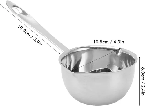 Miniatura 7 de Zerodis Olla calentadora de mantequilla, acero inoxidable de 10.1 fl oz, plata, sin tapa