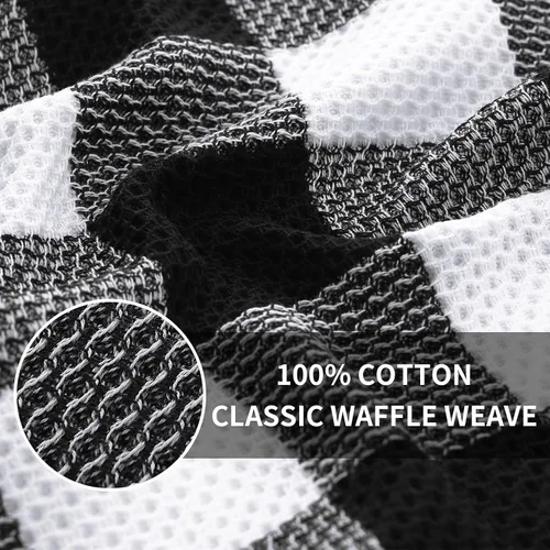 Miniatura 8 de Homaxy Paños de cocina 100% algodón, tejido gofre a cuadros, 12 x 12 pulgadas, toallas de platos súper suaves y absorbentes, de secado rápido