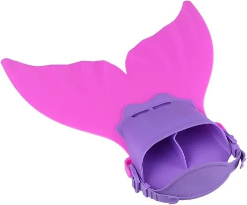 Miniatura 8 de Aleta de natación ajustable de sirena para entrenamiento de natación, niñas, niños, niños AIWANK