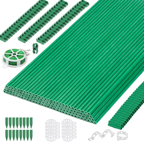 Miniatura 8 de Cludoo Juego de 94 estacas de jardín con 30 juegos de estacas de fibra de vidrio, soportes y accesorios, estacas de tomate de 4 pies, 5 pies, 6