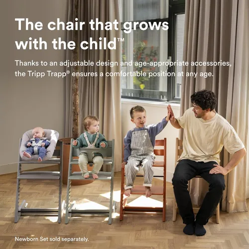 Miniatura 2 de Silla alta Stokke Tripp Trapp 2 (negra), cojín 2 (gris nórdico) + bandeja Stokke (negra) - Incluye silla + juego de bebé con arnés extraíble
