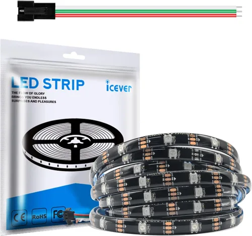 Miniatura 16 de Tira de luces LED WS2812B de 16.4 pies, 5 V, 150 LED RGB IC 5050SMD direccionables individuales – PCB blanco flexible IP30-30LEDs/m MagicRGB Dream