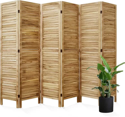 Miniatura 15 de Separadores de habitación y pantallas plegables de privacidad, separadores de madera con listones de pared para el hogar, oficina, dormitorio, 4
