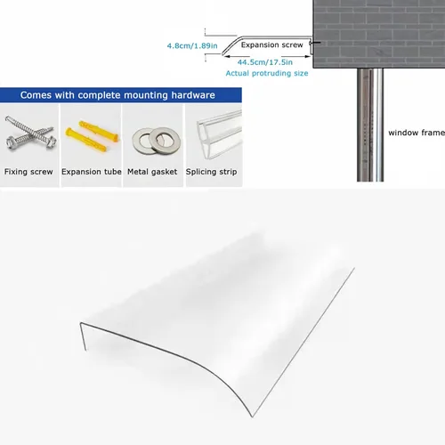 Miniatura 6 de Toldo de porche para exteriores, toldos de patio, toldo anti-UV para ventana o puerta delantera, cubierta de lluvia, toldo de puerta invisible