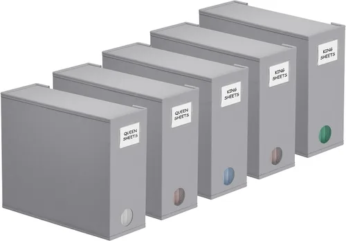 Miniatura 9 de SpaceAid Paquete de 5 Organizadores y Almacenamiento de Sábanas de Cama, Organizador de Sábanas Plegable para Armario de Ropa Blanca, Carpeta