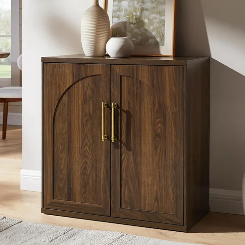 Miniatura 21 de ACCOHOHO Aparador de puerta arqueada, gabinete de buffet, gabinete de acento con estante ajustable, gabinete modular de madera para comedor, sala