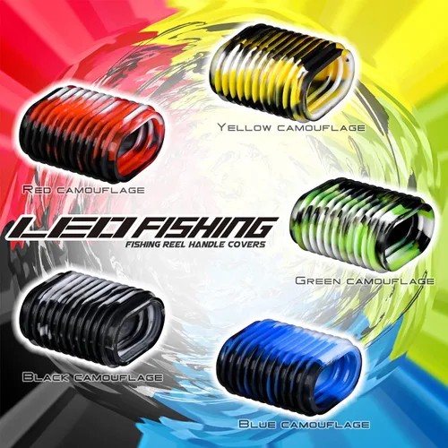 Miniatura 3 de LEO 10 piezas de goma para carrete de pesca, funda antideslizante para perilla de cebo de cebo 5 pares en paquete de 5 colores (5 colores mezclados)