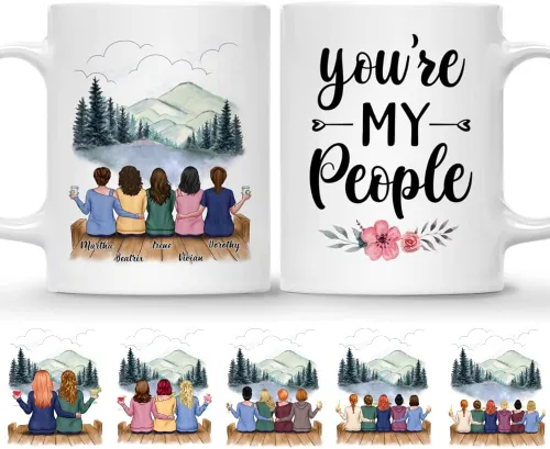 Gossby Taza de Café Personalizada para Mejor Amiga - Regalo Personalizado para Mejor Amiga Femenina con Diseño, Nombre - Navidad, Cumpleaños, Regalo