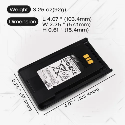 Miniatura 3 de Paquete de 2 baterías de iones de litio de 7.4V 1500mAh para Vertex EVX-231 EVX-261 EVX-530 EVX-531 EVX-534 EVX-539 VX-260 VX-261 VX-451 VX-454