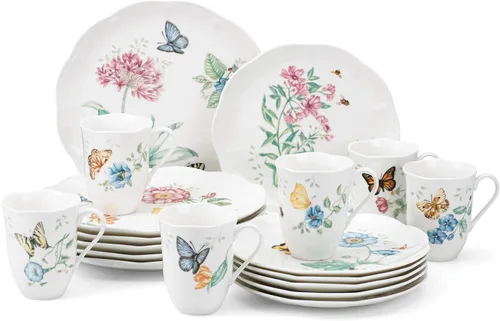 Miniatura 6 de Lenox Butterfly Meadow - Juego de té de 8 piezas, servicio para 2, color blanco