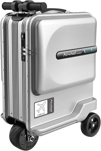 Miniatura 2 de SE3miniT - Equipaje eléctrico de 20 pulgadas para montar en maletas, scooters, equipaje inteligente, plateado, Maleta