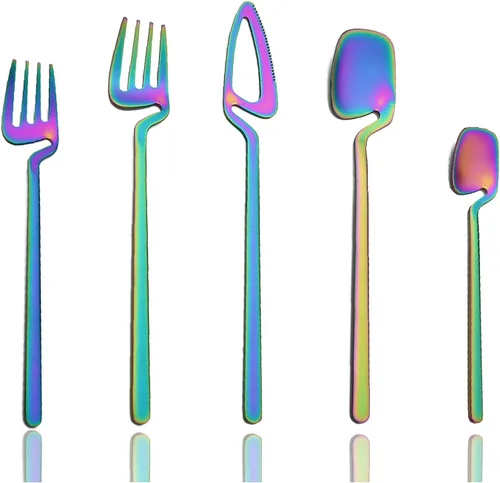 Miniatura 11 de JASHII 8 cucharas de mango largo para colgar, cuchara de té helado, cuchara de café, cucharas agitadoras de acero inoxidable 304 para té, postre