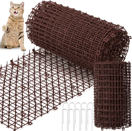 Miniatura 9 de Sanwuta Tapete disuasorio para gatos de 26.3 pies, 2 piezas, tapete disuasorio para gatos al aire libre con púas, tiras de espinillas para Gris