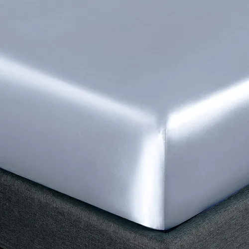 Miniatura 375 de Homiest Juego de sábanas de satén de lujo de 3 piezas con bolsillo profundo, 1 sábana bajera + 1 sábana encimera + 1 funda de almohada