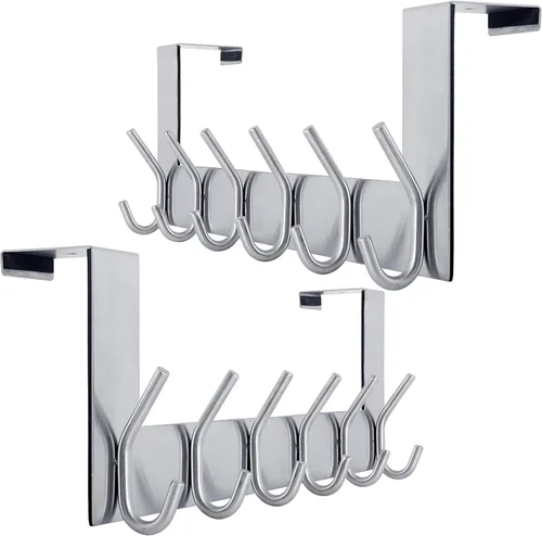 Miniatura 11 de WEBI Ganchos para Puerta Colgadores de Puerta: Toallero Sobre la Puerta con 6 Ganchos para Colgar, Colgador de Toallas Perchero de Puerta Colgador