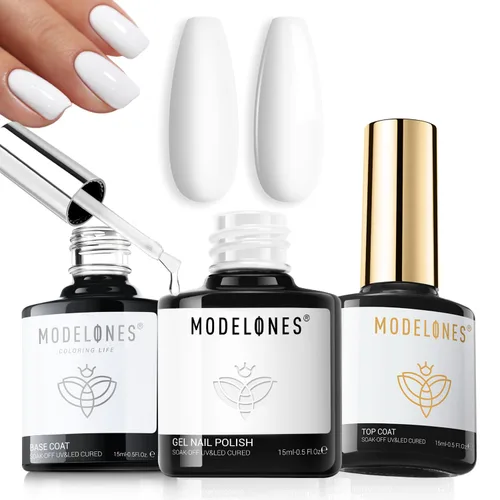 Miniatura 11 de modelones Gel Base Top Coat Set 3 Pcs with 3-in-One Nail Dehydrator & Primer Nourishing Acid Free Dehydrator Nail Prep Kit for Gel Nail Polish