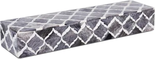 Miniatura 12 de Handicrafts Home Organizador para joyas y caja de almacenamiento, cajas decorativas para mujer y chicas, para envoltura, estampado de cheurón blanco