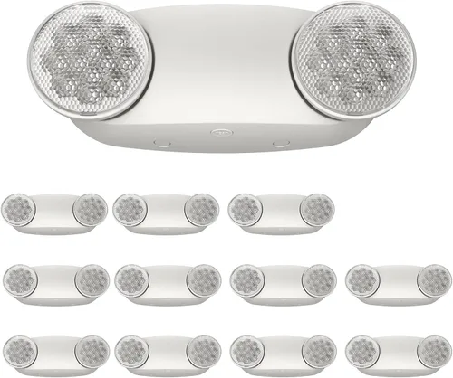 Miniatura 11 de Paquete de 6 luces de emergencia para negocios, con batería de respaldo, cable duro, certificado UL 924, CA 120/277V, iluminación de emergencia LED