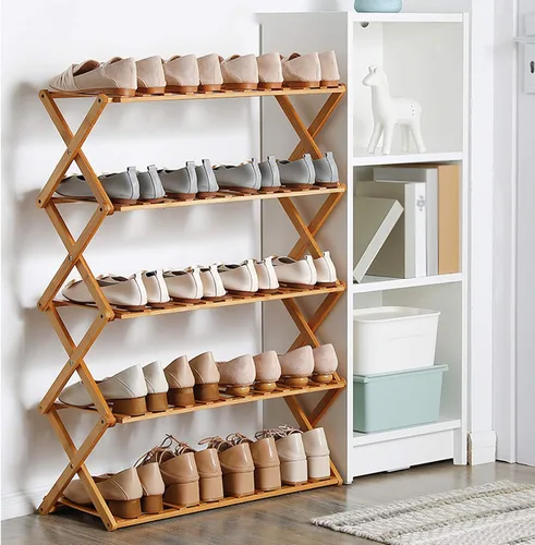 Miniatura 5 de Zapatero plegable multicapa organizador de almacenamiento a prueba de polvo armario de zapatos instalación gratuita de la puerta del hogar