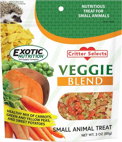 Mezcla vegetal (3 onzas) – Golosinas secas naturales saludables – batatas, zanahorias, guisantes – para degus, chinchillas, perros de pradera,