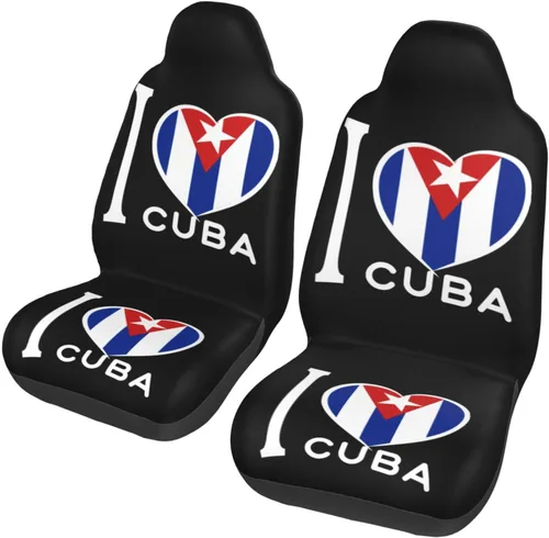 Miniatura 13 de I Love Colombia - Juego completo de 2 fundas universales para asientos delanteros, se adapta a la mayoría de automóviles, SUV y camiones
