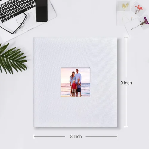 Miniatura 2 de Mublalbum Álbum de fotos pequeño de 4 x 6 pulgadas, 200 fotos, cubierta de lino, libro de fotos con bolsillos horizontales para boda, aniversario
