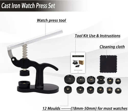 Miniatura 9 de GLDCAPA - Kit de reparación de relojes, kit de repuesto de batería de reloj profesional, herramientas de reparación de relojes con estuche