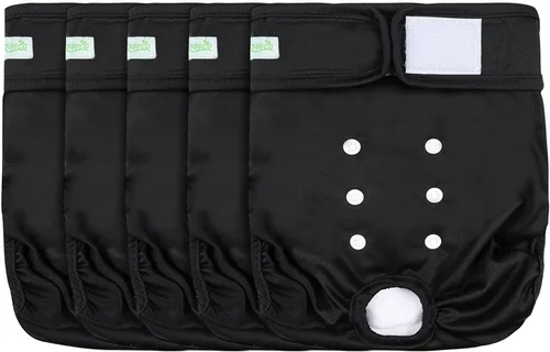 Miniatura 15 de wegreeco Pañales lavables para perros (paquete de 3), pañales para perros hembras altamente absorbentes para cachorros en celo, período