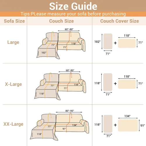 Miniatura 6 de MYSKY HOME Fundas de sofá seccional, funda para sofá, 2 piezas de funda de sofá en forma de L, funda deslizante para sofá de 2-3 cojines, manta