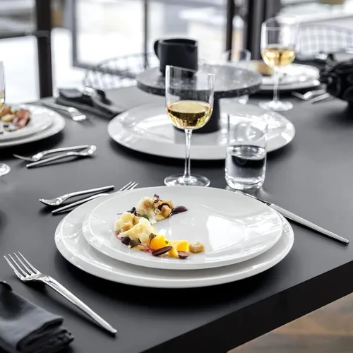 Miniatura 6 de Villeroy & Boch - Plato NewMoon Gourmet, plato moderno para ocasiones especiales, porcelana premium, apto para lavavajillas, 12.6 pulgadas, blanco