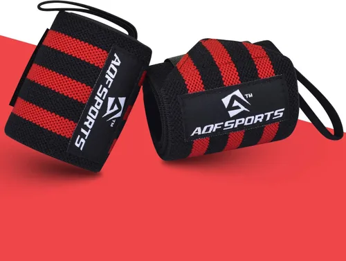 Miniatura 8 de AQF - Muñequeras para levantamiento de pesas - Aprobado por USPA e IPL, soporte de muñeca de 18 pulgadas para gimnasio con bucle para el pulgar