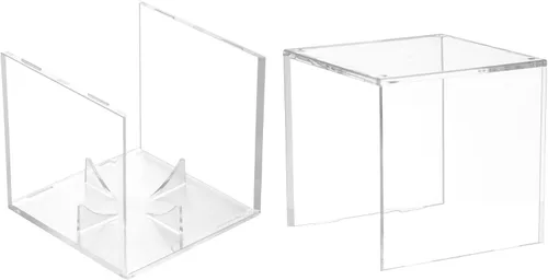 Miniatura 8 de Paquete de 8 vitrinas de béisbol, caja de béisbol, soporte cuadrado de acrílico con protección UV, para pelota