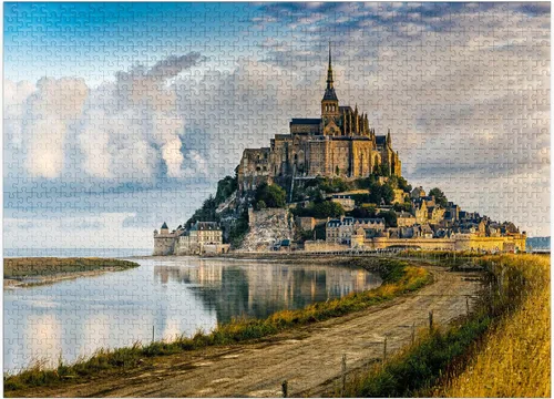 Miniatura 9 de MyPuzzle Morning View of Mont Saint-Michel France - Rompecabezas prémium de 100 piezas para adultos