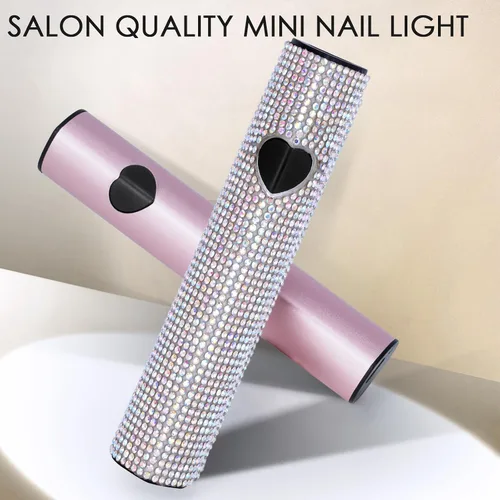 Miniatura 7 de Linssy Luz UV de mano de 10 W para uñas de gel, mini lámpara de uñas con USB recargable para esmalte de gel, arte de uñas 3D y uso doméstico (rosa)
