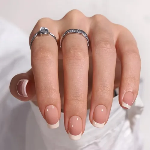 Miniatura 18 de BTArtbox Uñas Postizas Blancas Cortas a Presión - Uñas Postizas de Gel Suave en Forma de Almendra, Uñas Blancas con Pegamento para Uñas, Uñas
