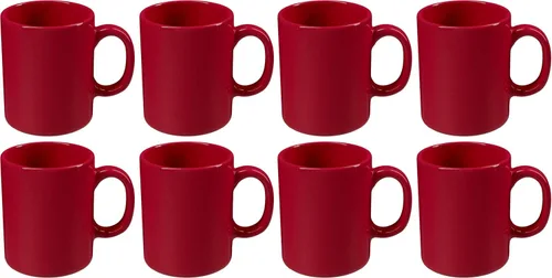 Omniware Teaz Cafe - Juego de 4 tazas de café clásicas de 11 onzas, tazas de café de gres vintage, nostálgicas de los años 50, estética rústica de