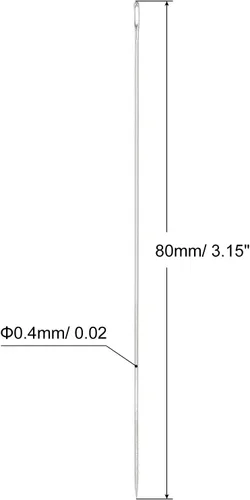 Miniatura 2 de uxcell 50 agujas de abalorios finas, finas, largas, rectas para bordar, hilos de bordado, acero inoxidable, 3.15 pulgadas, 0.016 in de diámetro