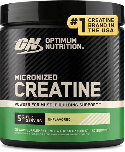 Optimum Nutrition Creatina Micronizada Monohidrato en Polvo, Sin Sabor, 60 Porciones, 300 Gramos (El Embalaje Puede Variar)
