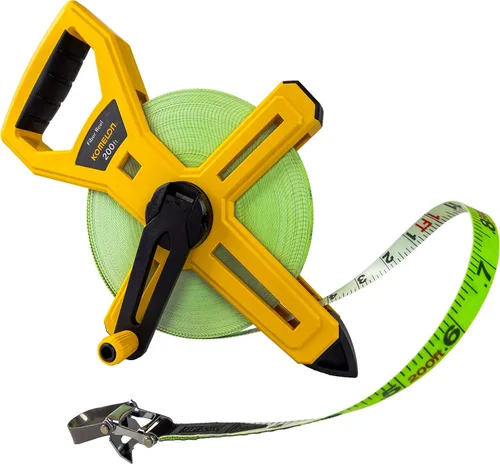 Miniatura 6 de Komelon 8811 - Cinta métrica de carrete abierto de retroceso rápido con hoja de fibra de vidrio recubierta de nylon doble, 100 pies por 1/2 pulgada