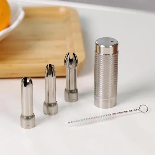 Miniatura 2 de Piezas de repuesto para dispensador de crema batida, acero inoxidable, 3 consejos de decoración, 3 consejos de decoración, soporte de cargador