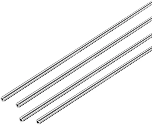 uxcell Tubo redondo de acero inoxidable 304 0.157 in OD 0.039 in espesor de pared 9.843 in de longitud Tubo recto sin costura 4 piezas