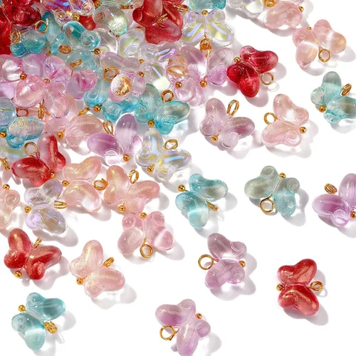 Miniatura 20 de Ipotkitt 100 dijes de cristal colorido con forma de lágrima de cristal facetado para hacer aretes, collares, joyas