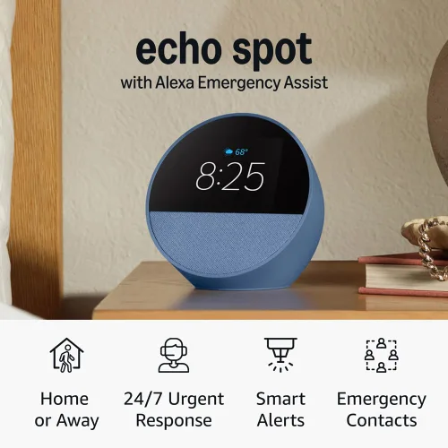 Miniatura 10 de Amazon Echo Spot: ideal para mesitas de noche, oficinas y cocinas, incluye despertador inteligente con Alexa (negro)