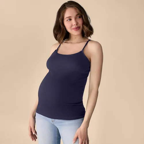 Miniatura 12 de Motherhood Maternity Camiseta sin mangas de lactancia con clip para mujer con correas ajustables y brasier integrado para lactancia materna